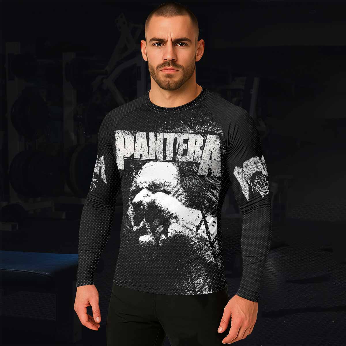 Vulgar Display of Power Pantera Men's Rash Guard Long Sleeve - lifestyle view