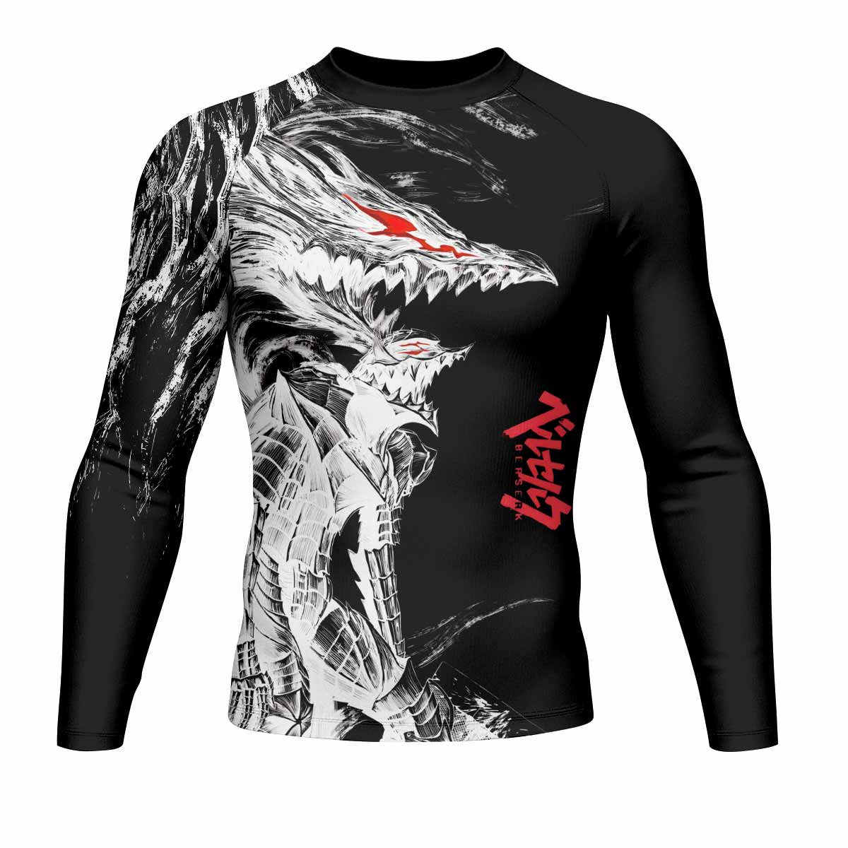 Berserk Guts Berserker Armor Men's Rash Guard Long Sleeve - front view mockup