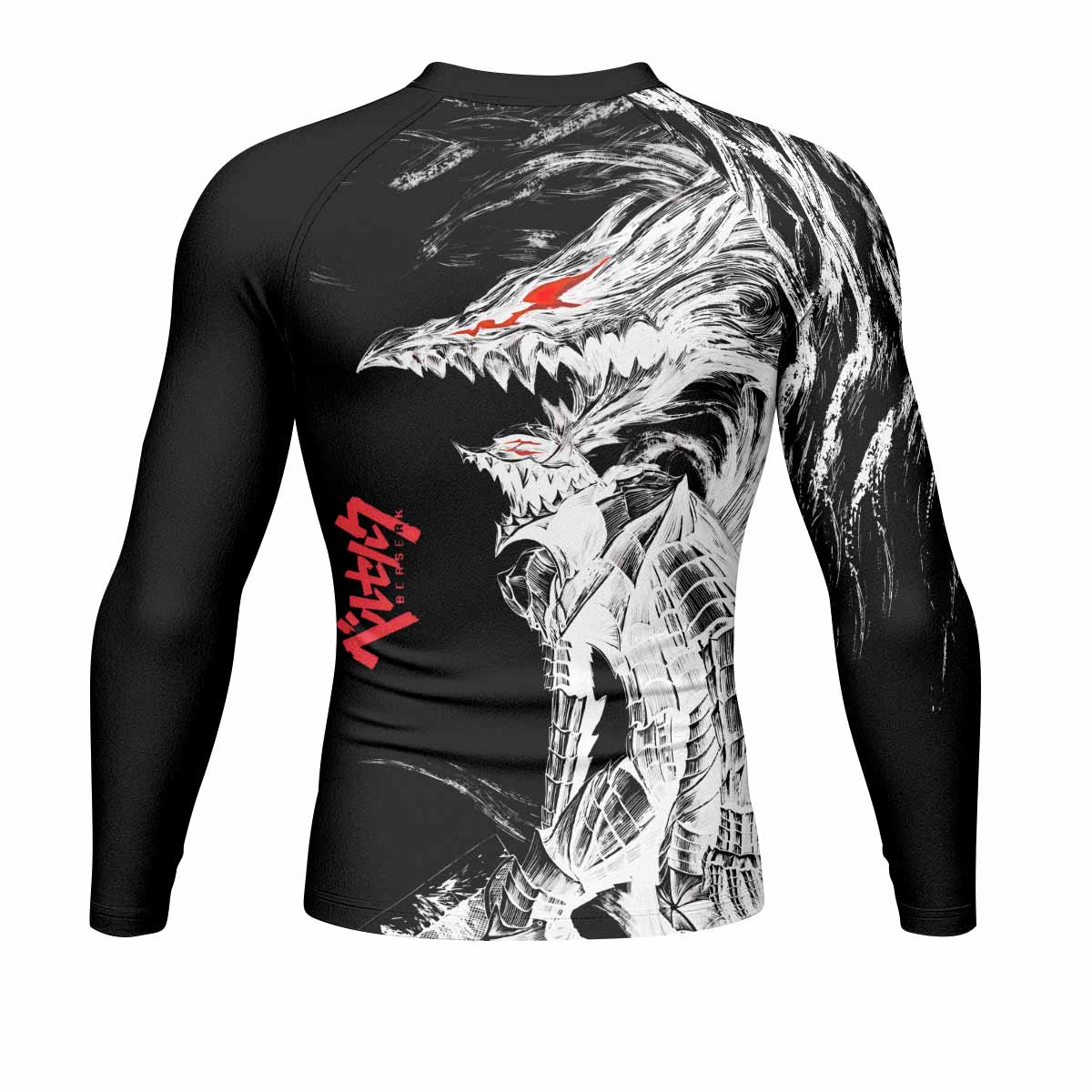 Berserk Guts Berserker Armor Men's Rash Guard Long Sleeve - back view mockup