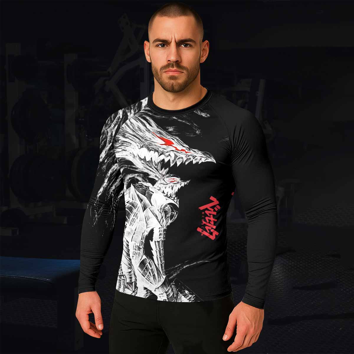 Berserk Guts Berserker Armor Men's Rash Guard Long Sleeve - lifestyle view