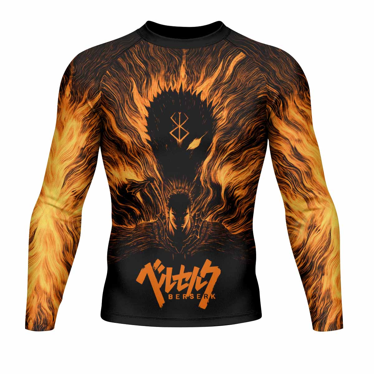 Beast of Darkness Berserk Men's Rash Guard Long Sleeve - front view mockup