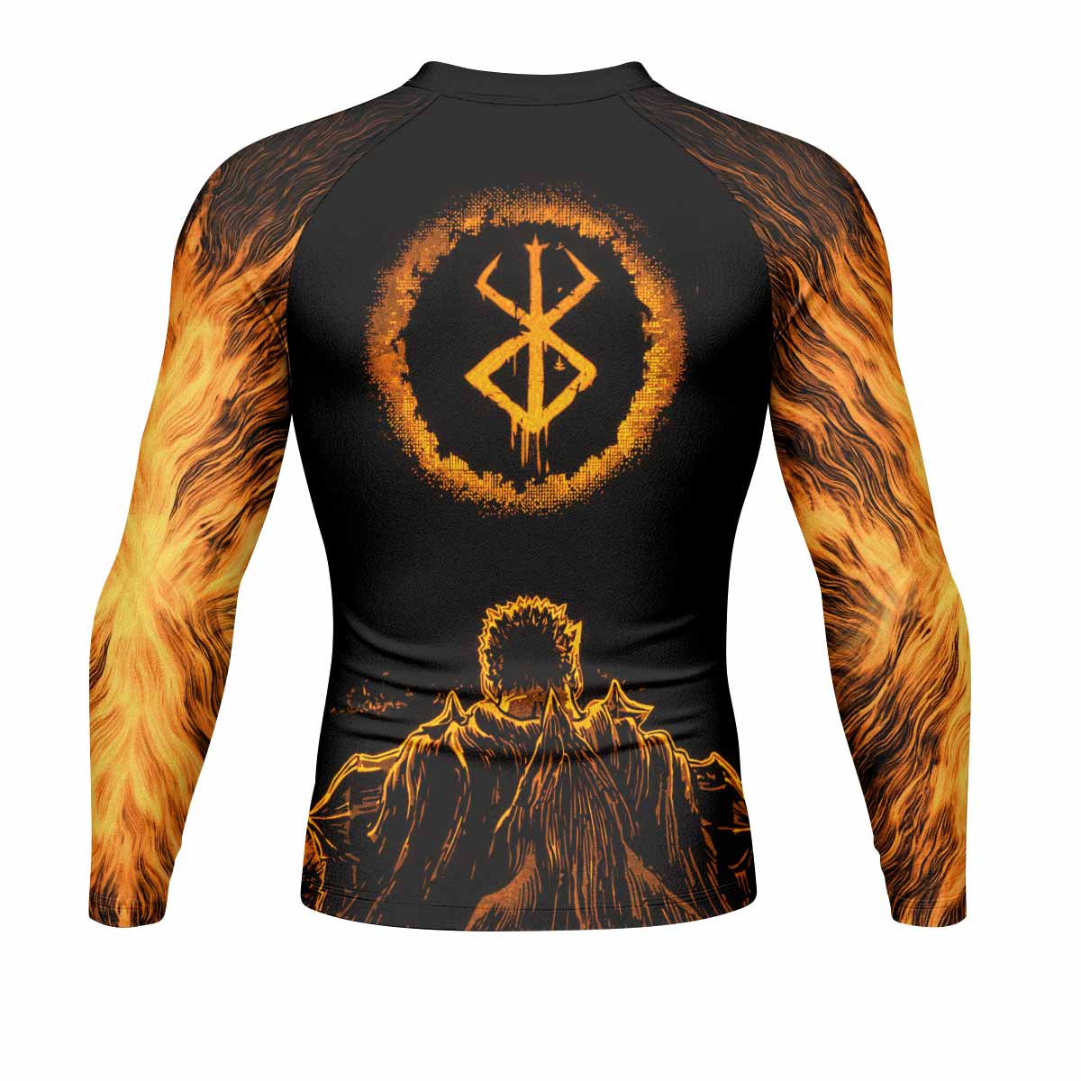 Beast of Darkness Berserk Men's Rash Guard Long Sleeve - back view mockup