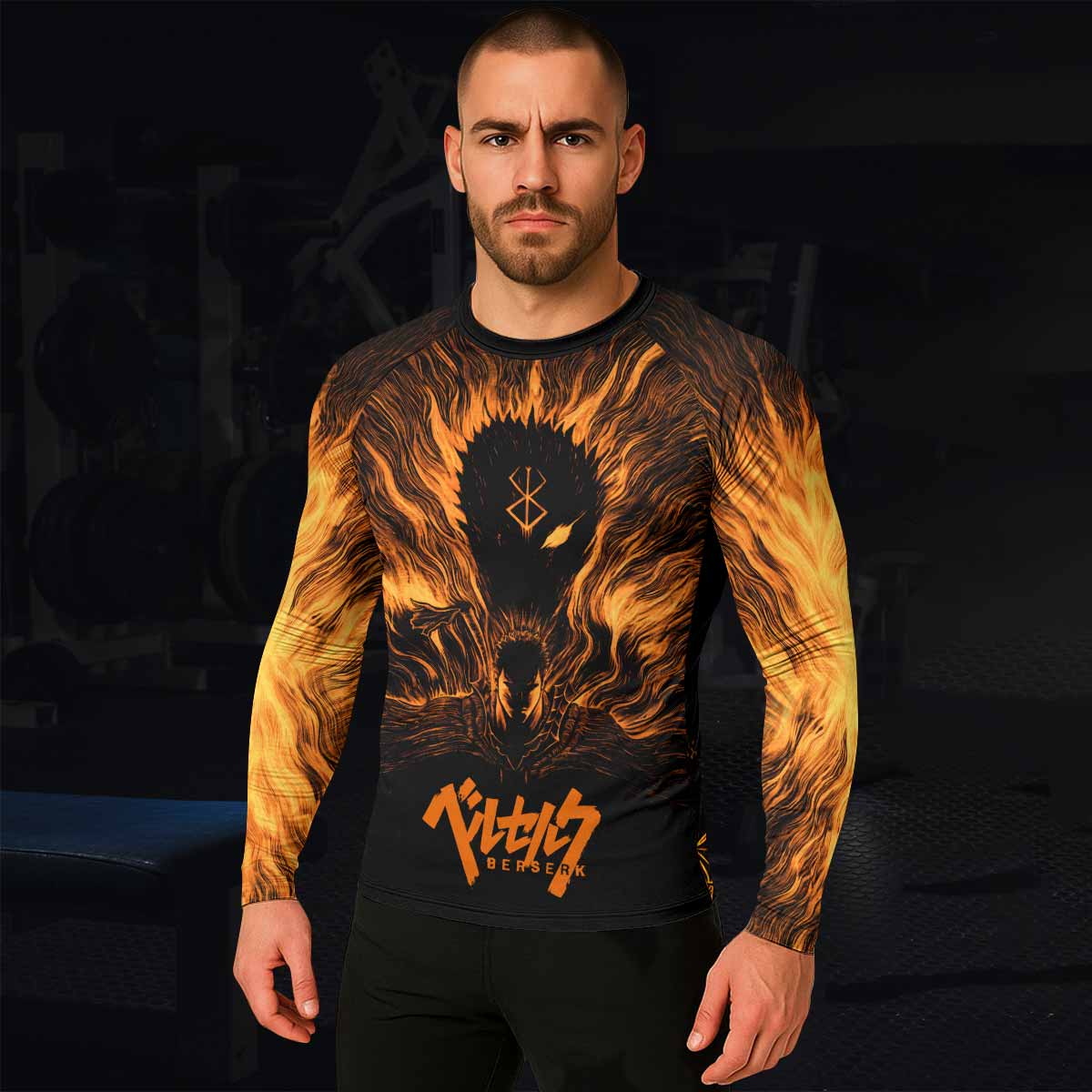 Beast of Darkness Berserk Men's Rash Guard Long Sleeve - lifestyle view
