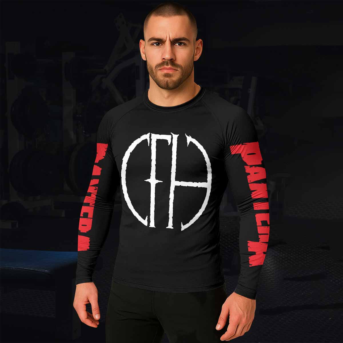 Pantera Cowboys From Hell Logo Men's Rash Guard Long Sleeve - lifestyle view