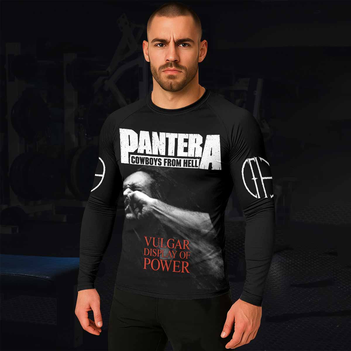 Pantera Stronger Than All Men's Rash Guard Long Sleeve - lifestyle view
