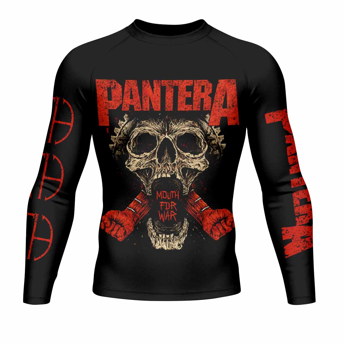 Pantera Mouth for War Men's Rash Guard Long Sleeve - front view mockup