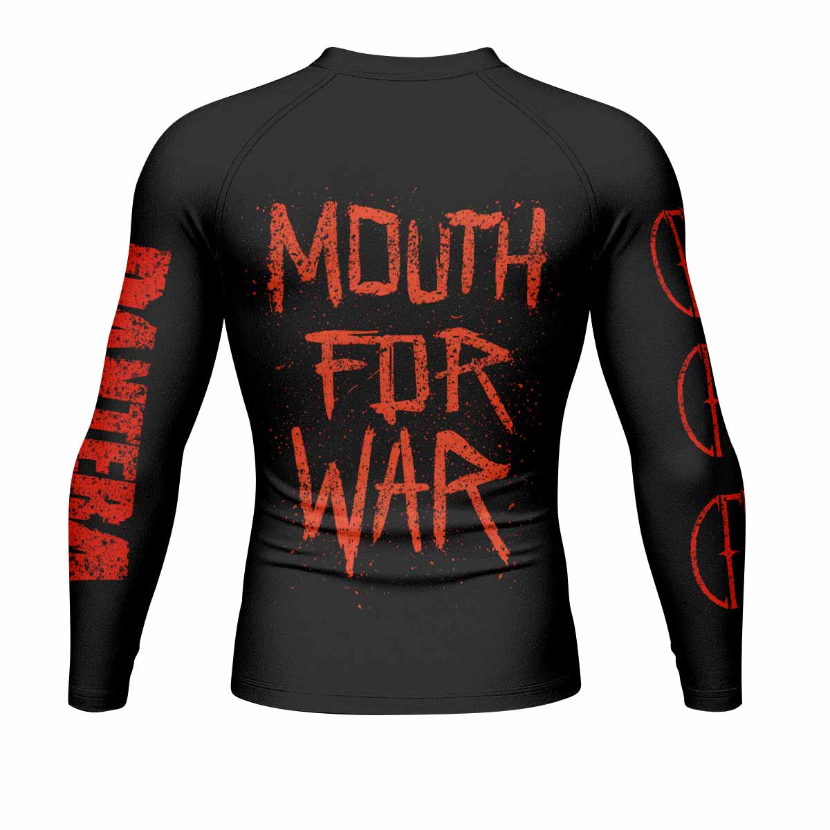 Pantera Mouth for War Men's Rash Guard Long Sleeve - back view mockup