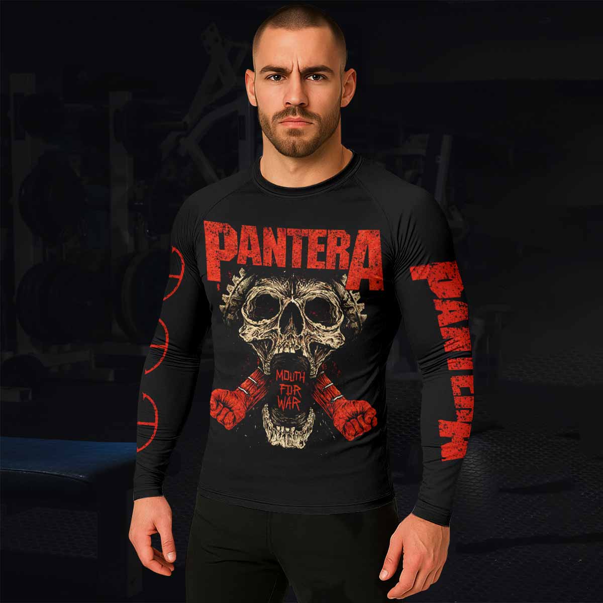 Pantera Mouth for War Men's Rash Guard Long Sleeve - lifestyle view