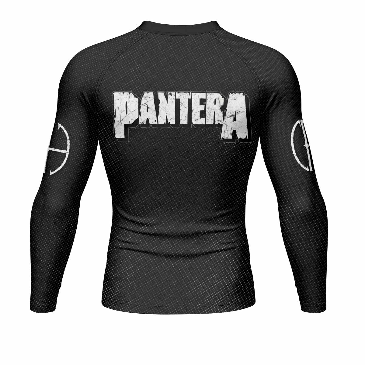 Pantera Walk Skull Men's Rash Guard Long Sleeve - back view mockup