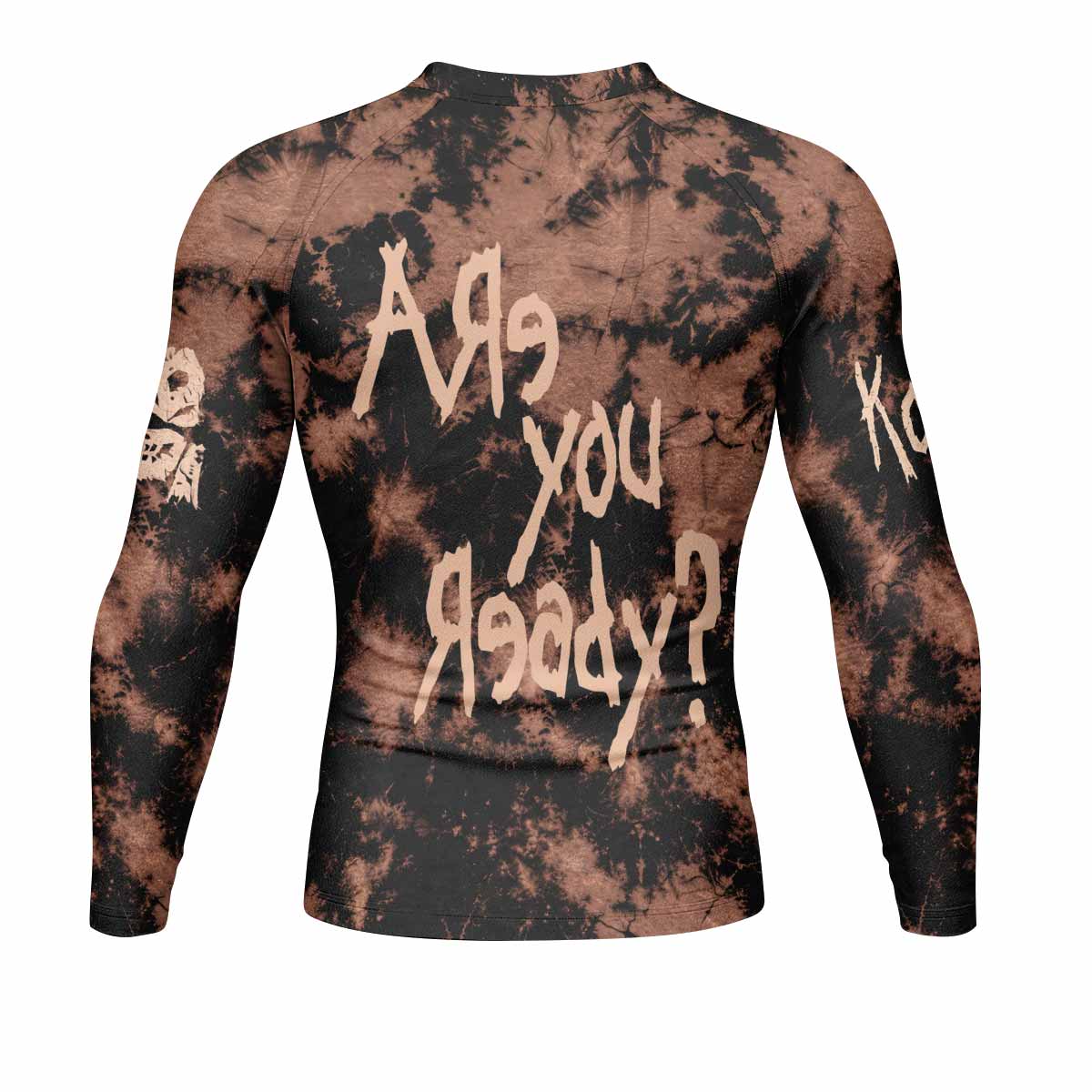 Korn Are You Ready Men's Rash Guard Long Sleeve - back view mockup