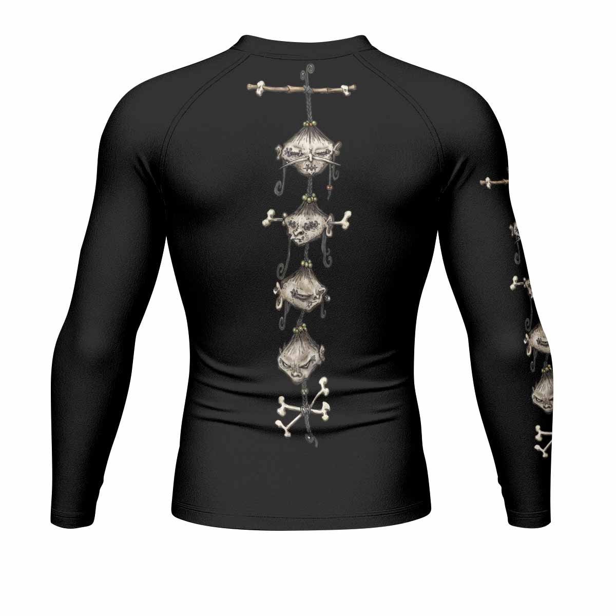 Korn Gothic Spine Men's Rash Guard Long Sleeve - back view mockup