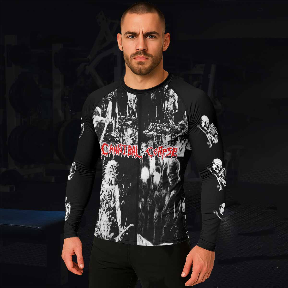 Cannibal Corpse Horror Men's Rash Guard Long Sleeve - lifestyle view