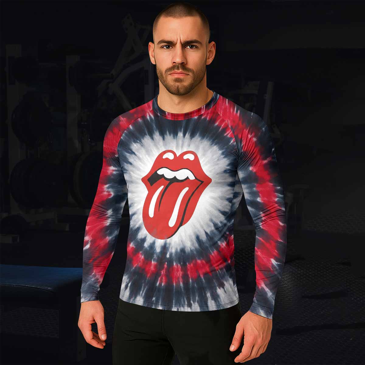 The Rolling Stones Men's Rash Guard Long Sleeve - lifestyle view