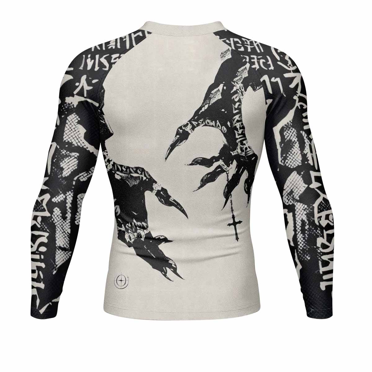 Monster Claw with Cross Men's Rash Guard Long Sleeve - back view mockup