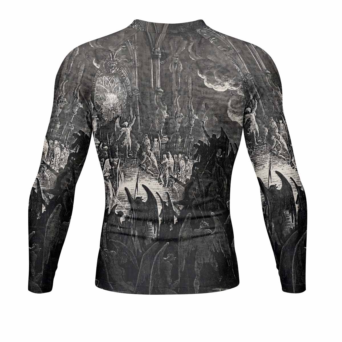 Corporate World Paradise Lost Men's Rash Guard Long Sleeve - back view mockup