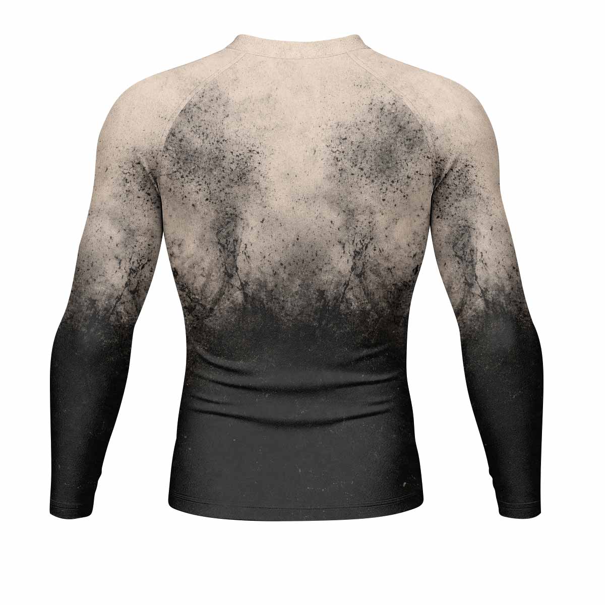 Grunge Smoke Gothic Men's Rash Guard Long Sleeve - back view mockup