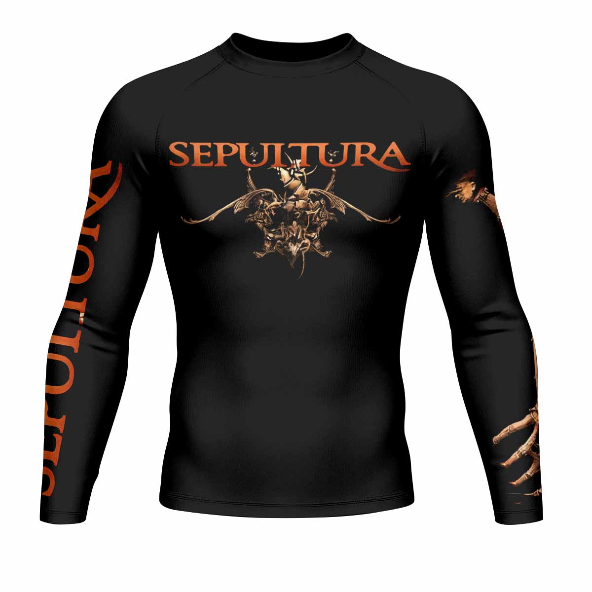 Sepultura A-Lex Men's Rash Guard Long Sleeve - front view mockup