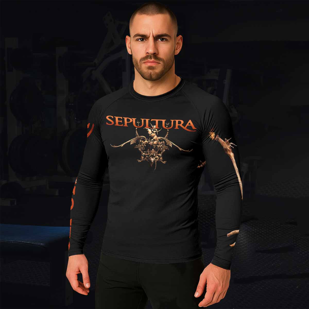 Sepultura A-Lex Men's Rash Guard Long Sleeve - lifestyle view