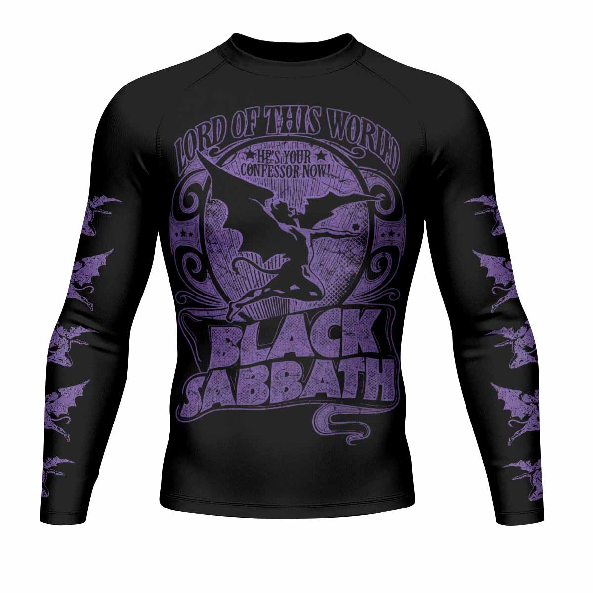 Black Sabbath Lord of This World Men's Rash Guard Long Sleeve - front view mockup