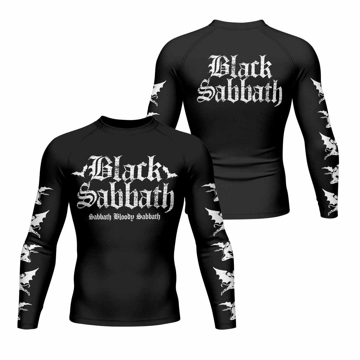 Black Sabbath Sabbath Bloody Sabbath Men's Rash Guard Long Sleeve - front and back view