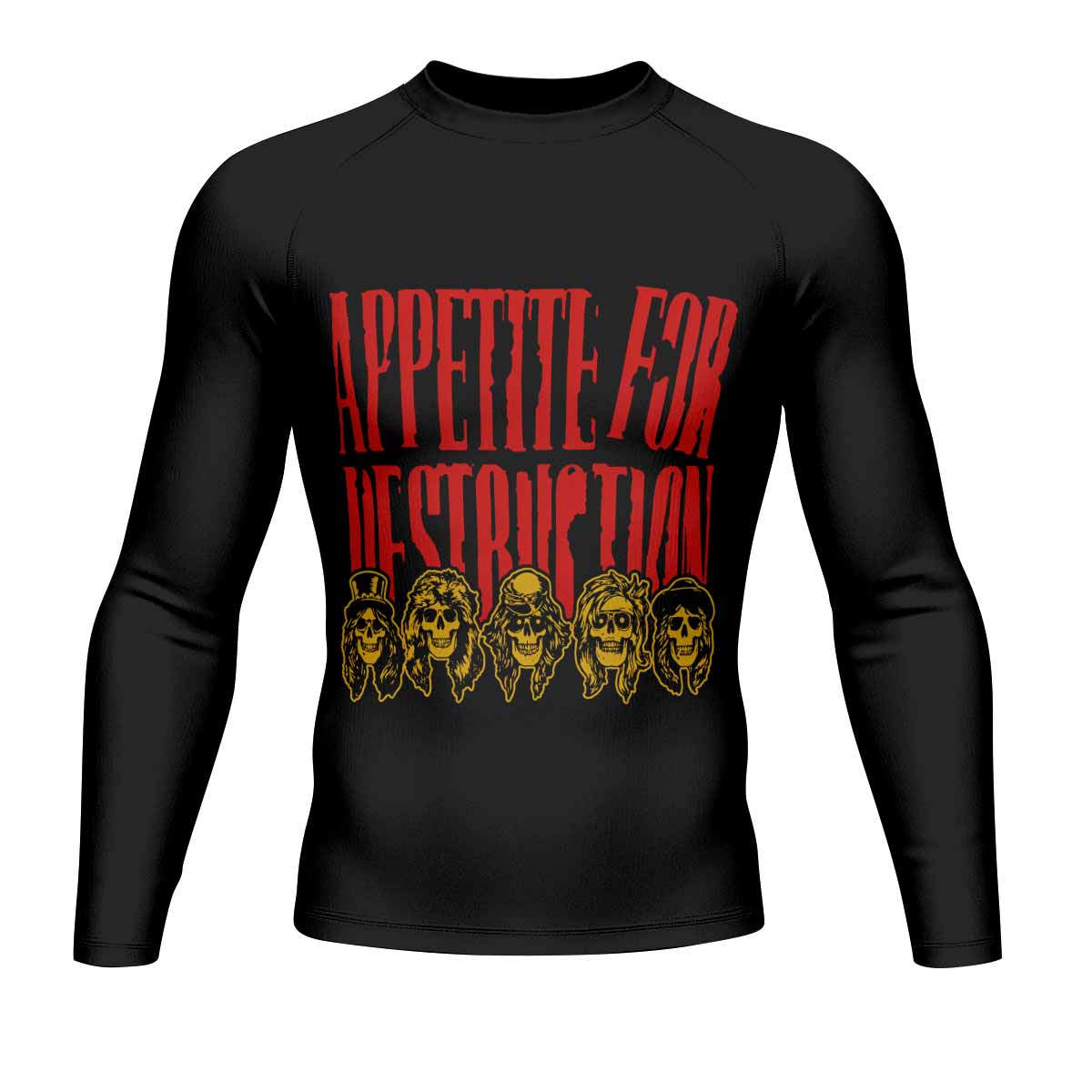 Guns N' Roses Appetite for Destruction Men's Rash Guard Long Sleeve - front view mockup
