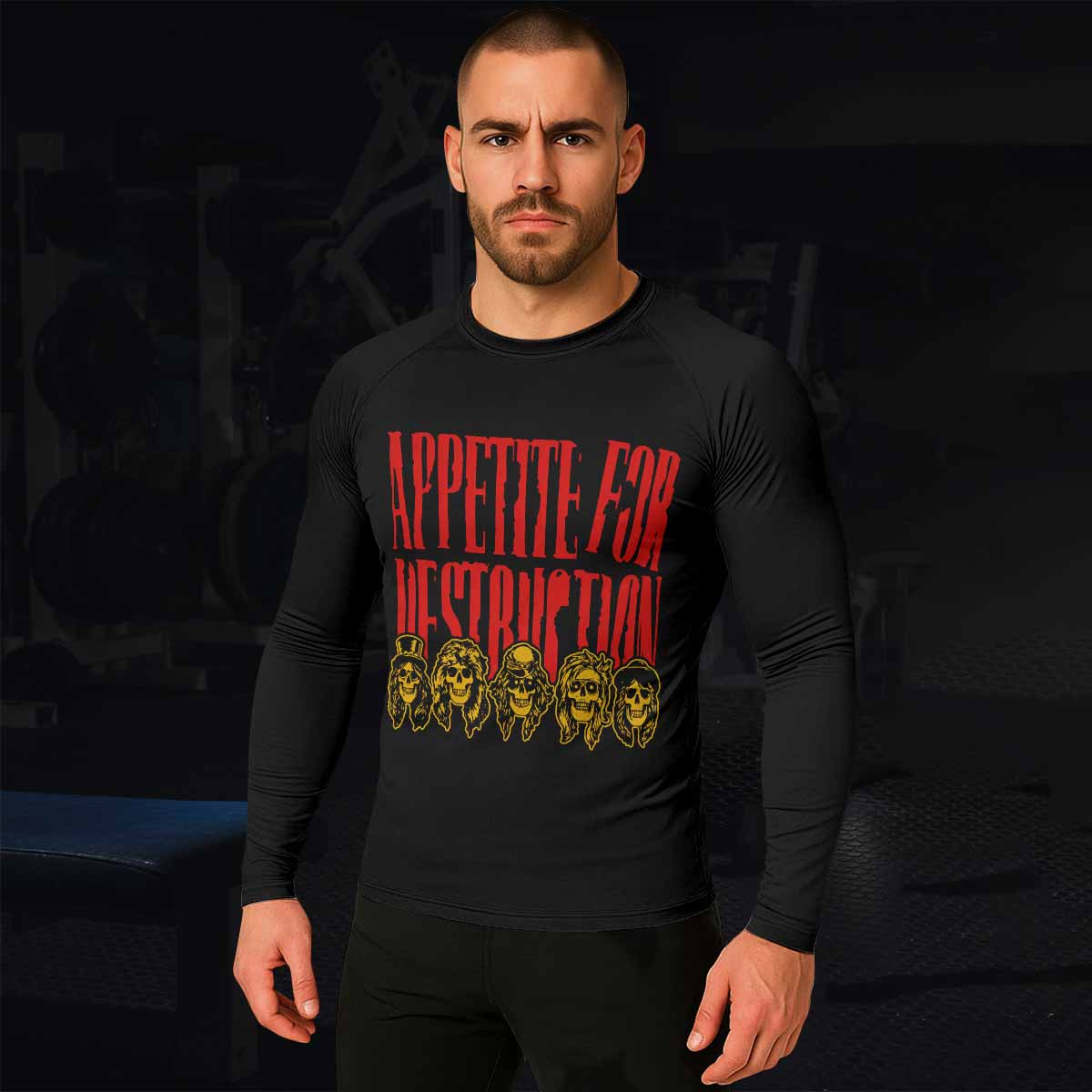 Guns N' Roses Appetite for Destruction Men's Rash Guard Long Sleeve - lifestyle view