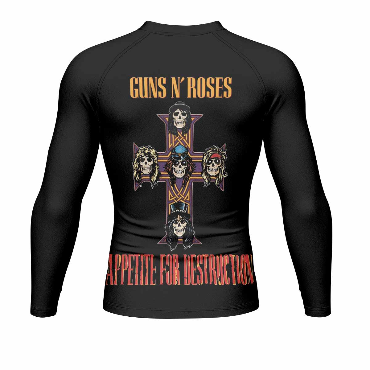 Appetite for Destruction Guns N' Roses Men's Rash Guard Long Sleeve - back view mockup