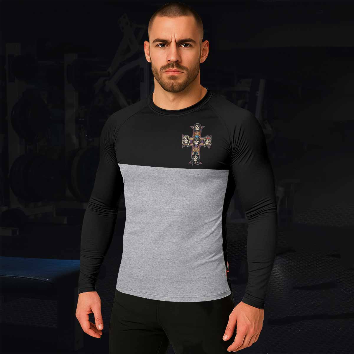Appetite for Destruction Guns N' Roses Men's Rash Guard Long Sleeve - lifestyle view