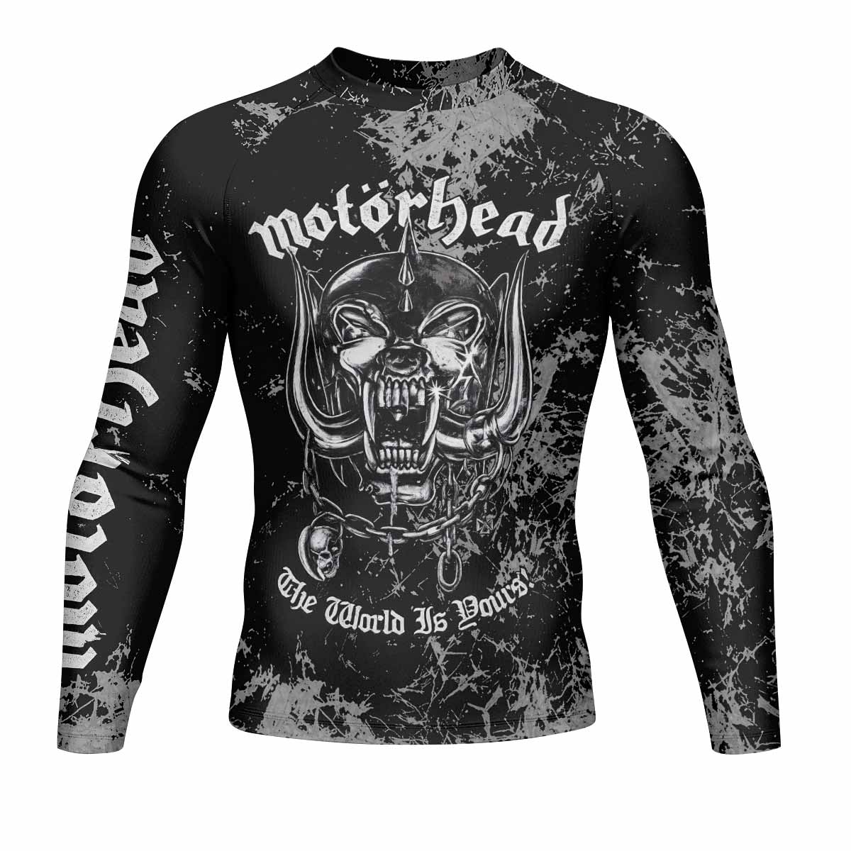 Motörhead The Wörld Is Yours Men's Rash Guard Long Sleeve - front view mockup