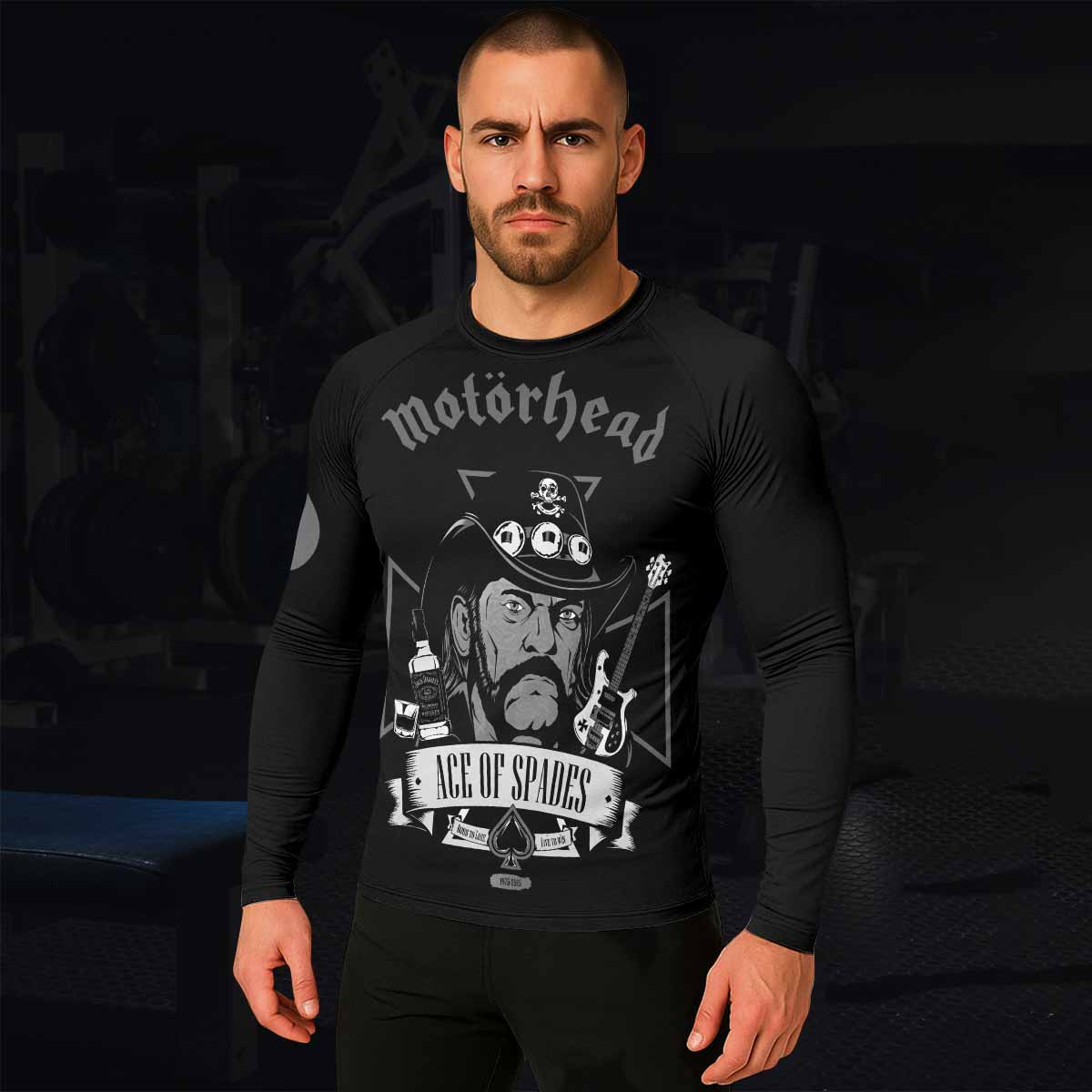 Motörhead Ace of Spades Men's Rash Guard Long Sleeve - lifestyle view