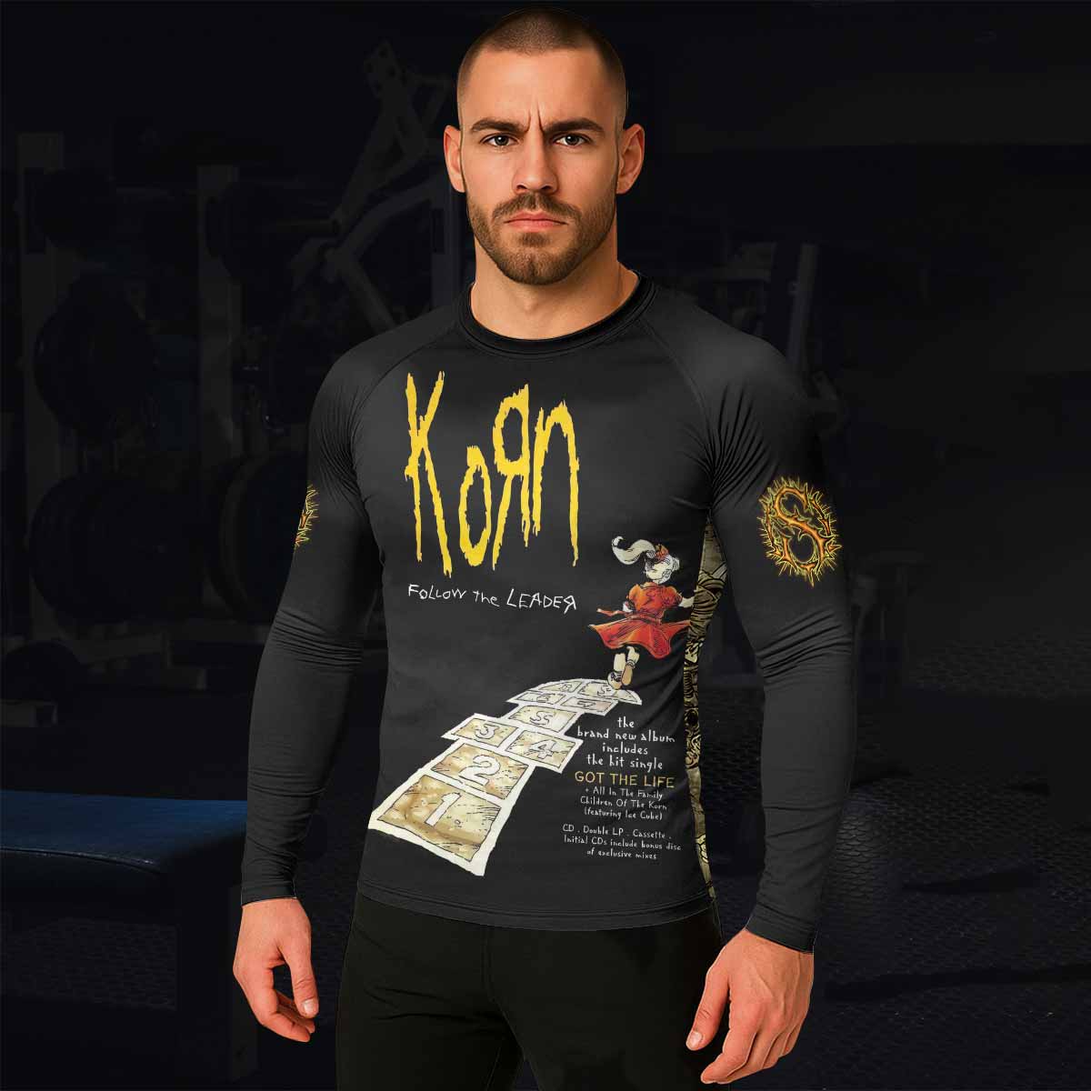 Korn Follow the Leader Men's Rash Guard Long Sleeve - lifestyle view
