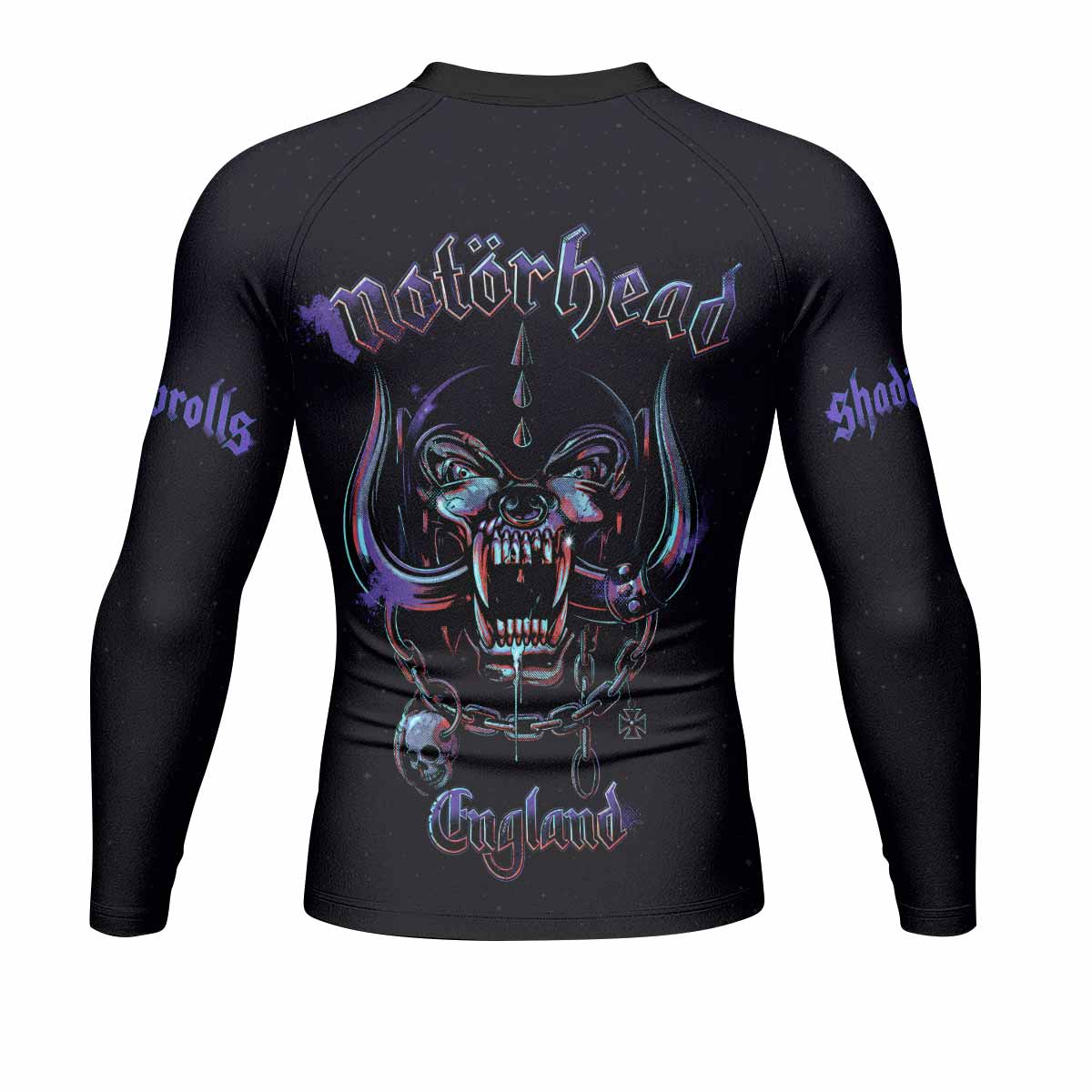 Motörhead England 1978 Men's Rash Guard Long Sleeve - back view mockup