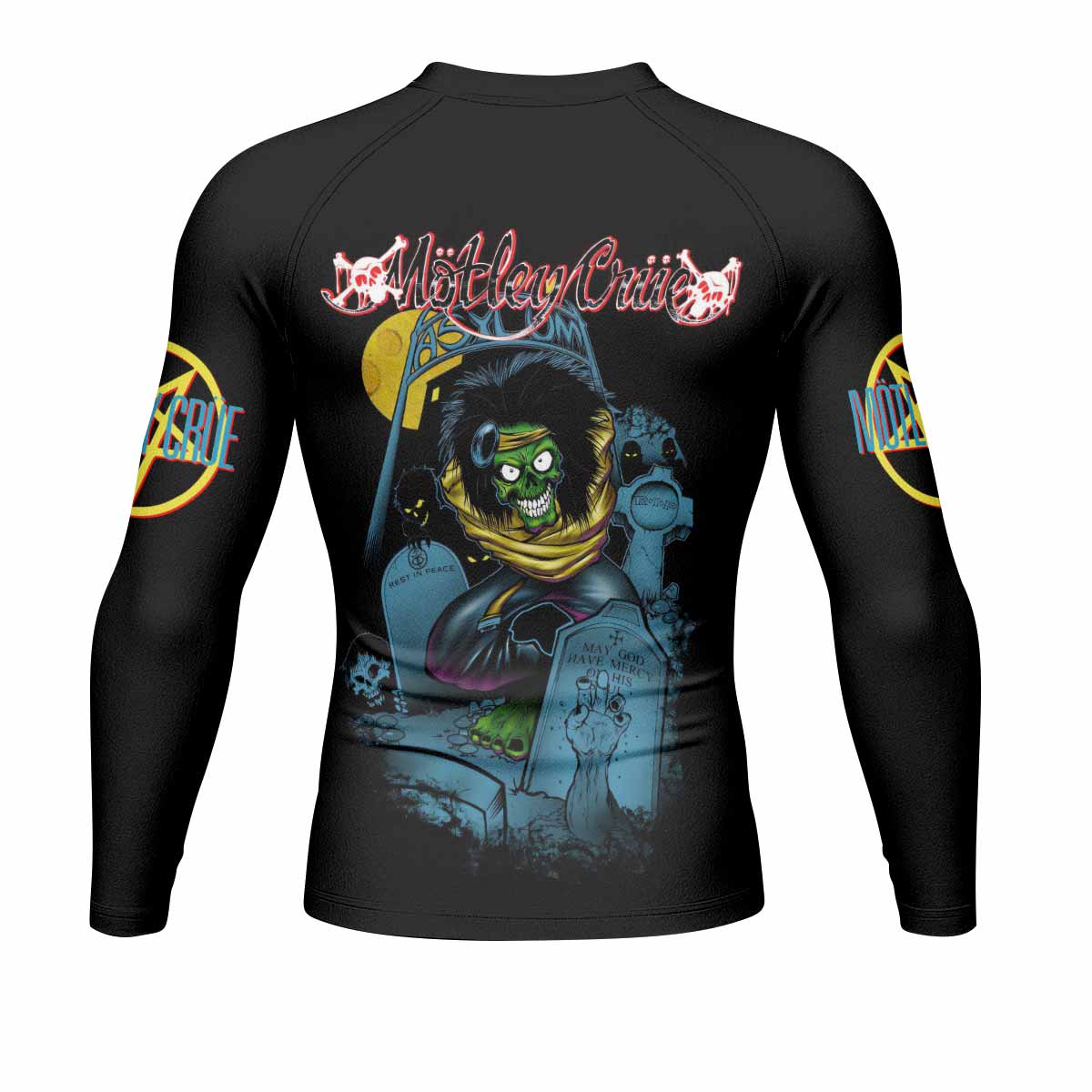 Mötley Crüe Dr. Feelgood Men's Rash Guard Long Sleeve - back view mockup