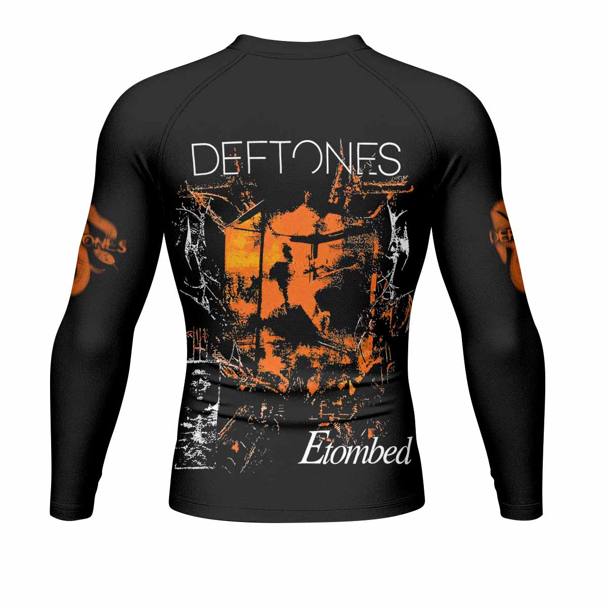 Deftones Etombed Men's Rash Guard Long Sleeve - back view mockup