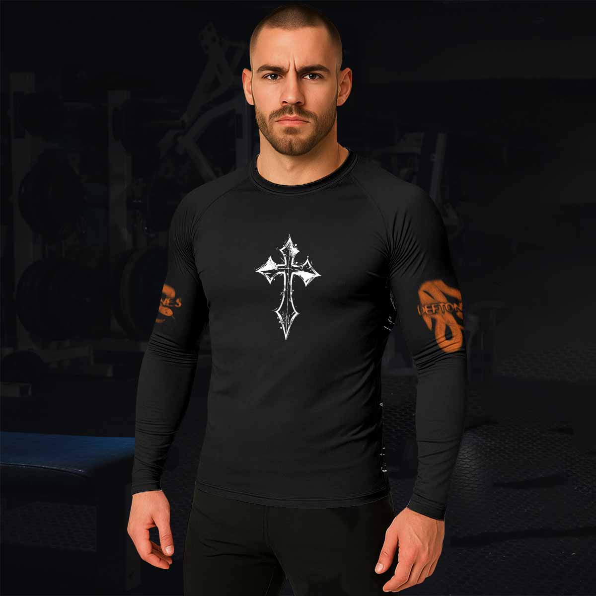 Deftones Etombed Men's Rash Guard Long Sleeve - lifestyle view