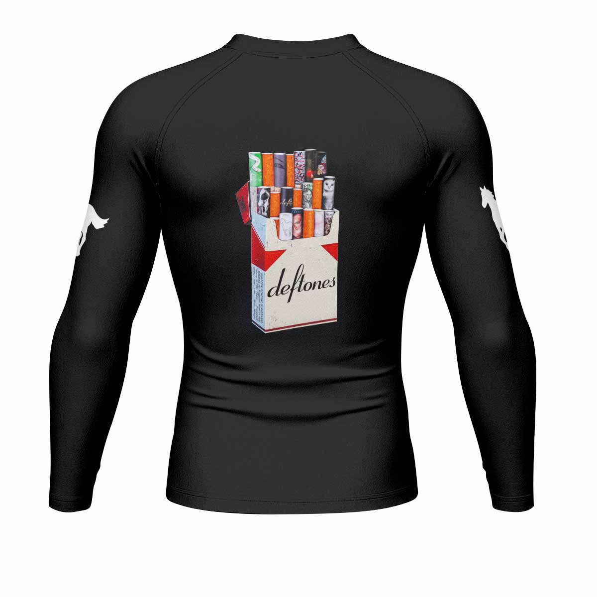 Deftones Cigarette Vintage Men's Rash Guard Long Sleeve - back view mockup