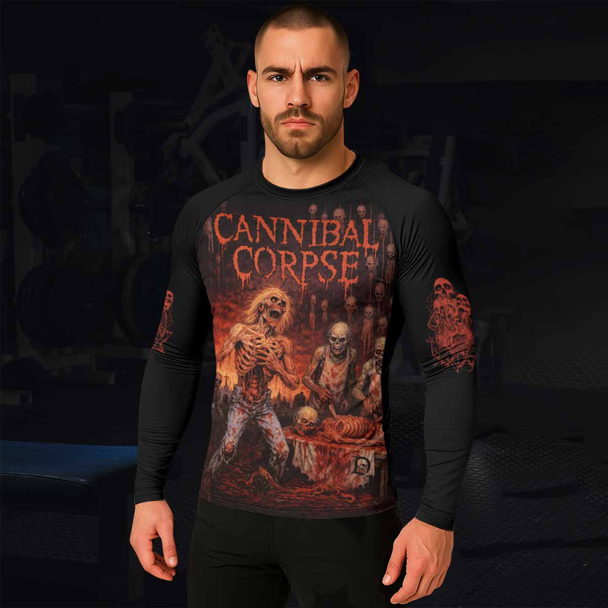Cannibal Corpse Eaten Back to Life Men's Rash Guard Long Sleeve - lifestyle view