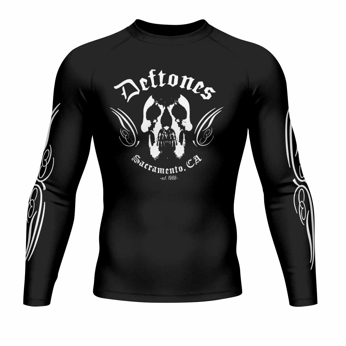 Deftones Sacramento Men's Rash Guard Long Sleeve - front view mockup