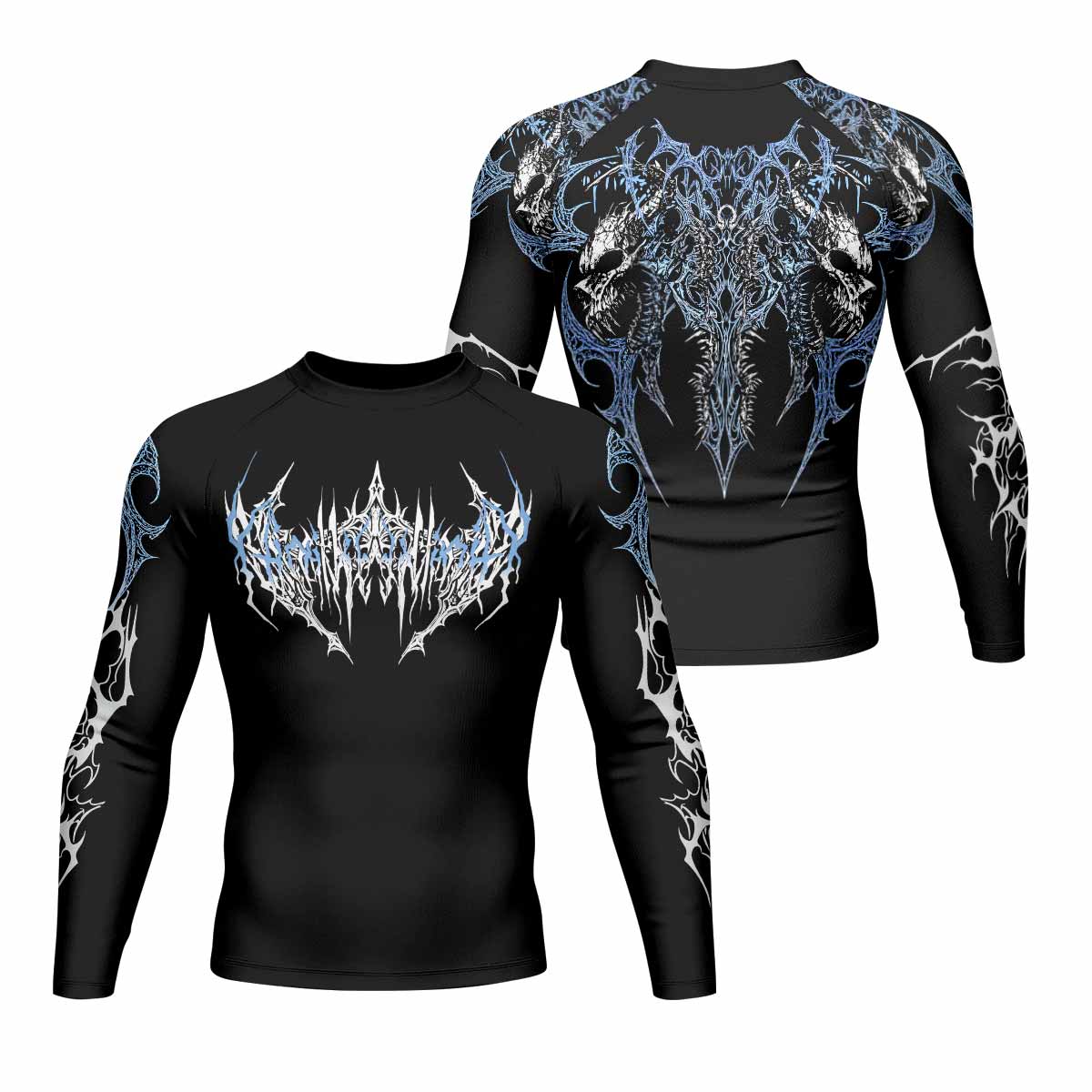 Abyssal Dominion Men's Rash Guard Long Sleeve - front and back view