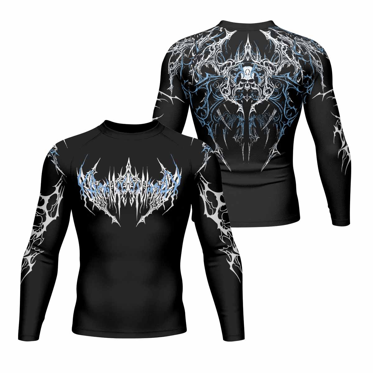 Hellborn Dominion Men's Rash Guard Long Sleeve - front and back view