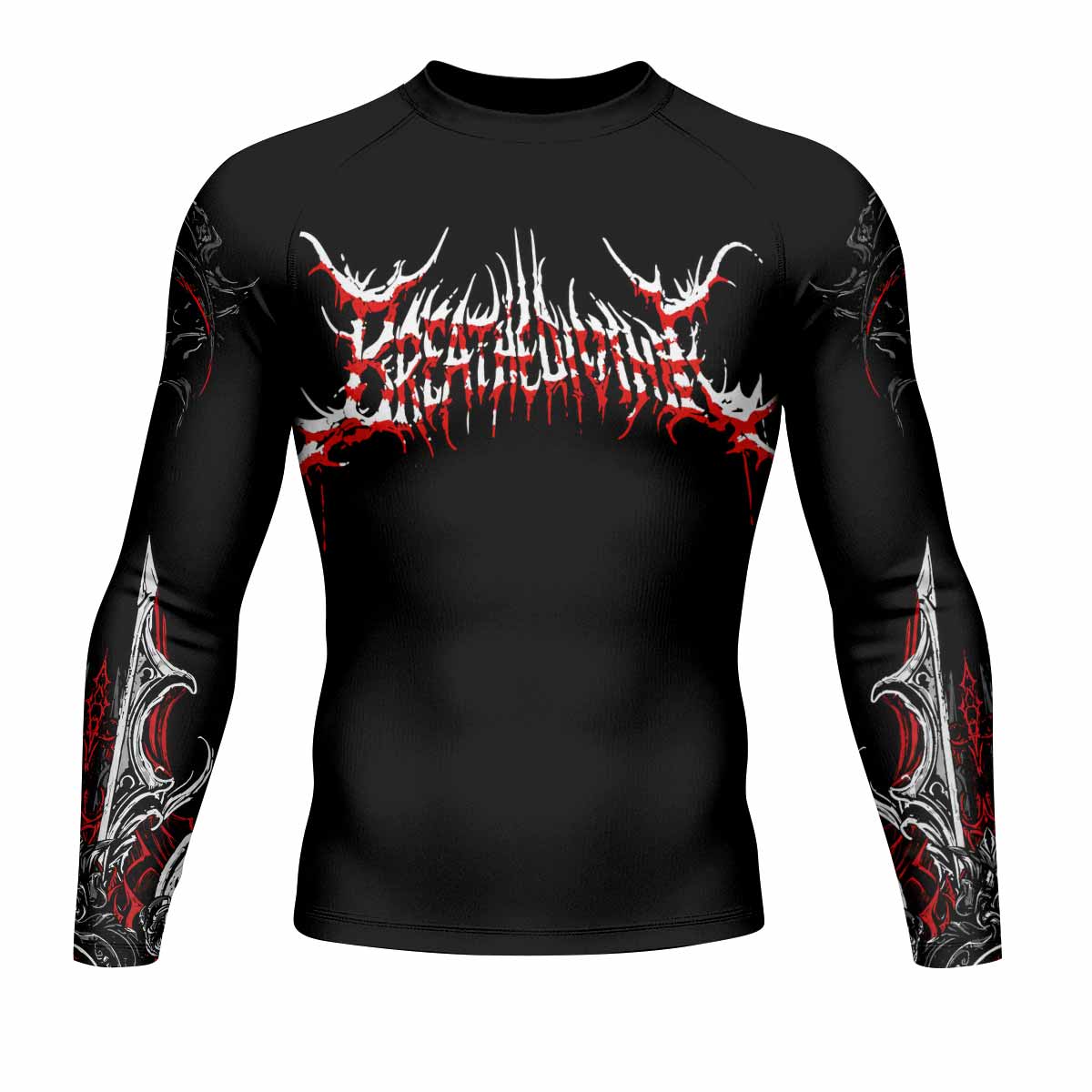 Crimson Seraphim Men's Rash Guard Long Sleeve - front view mockup