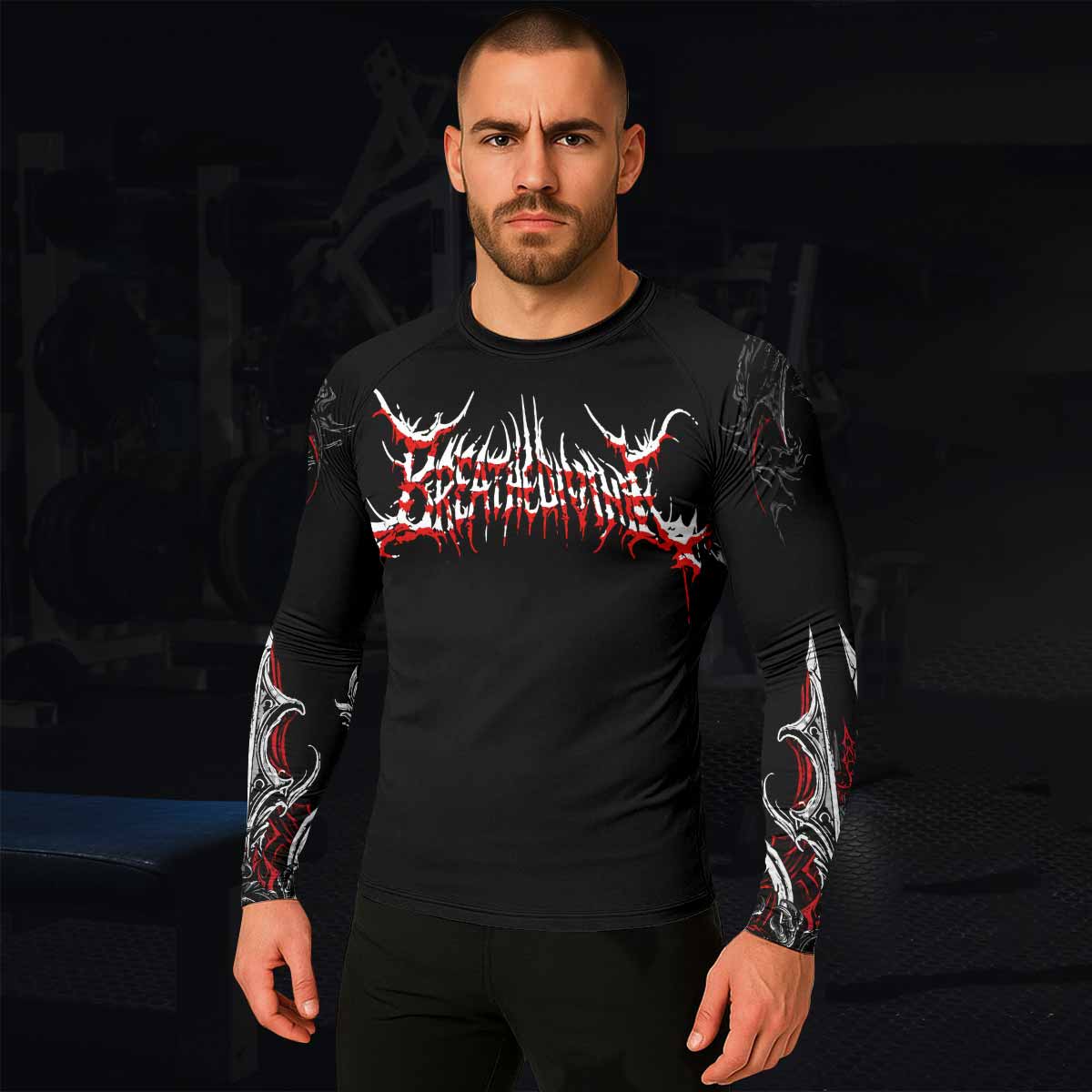Crimson Seraphim Men's Rash Guard Long Sleeve - lifestyle view