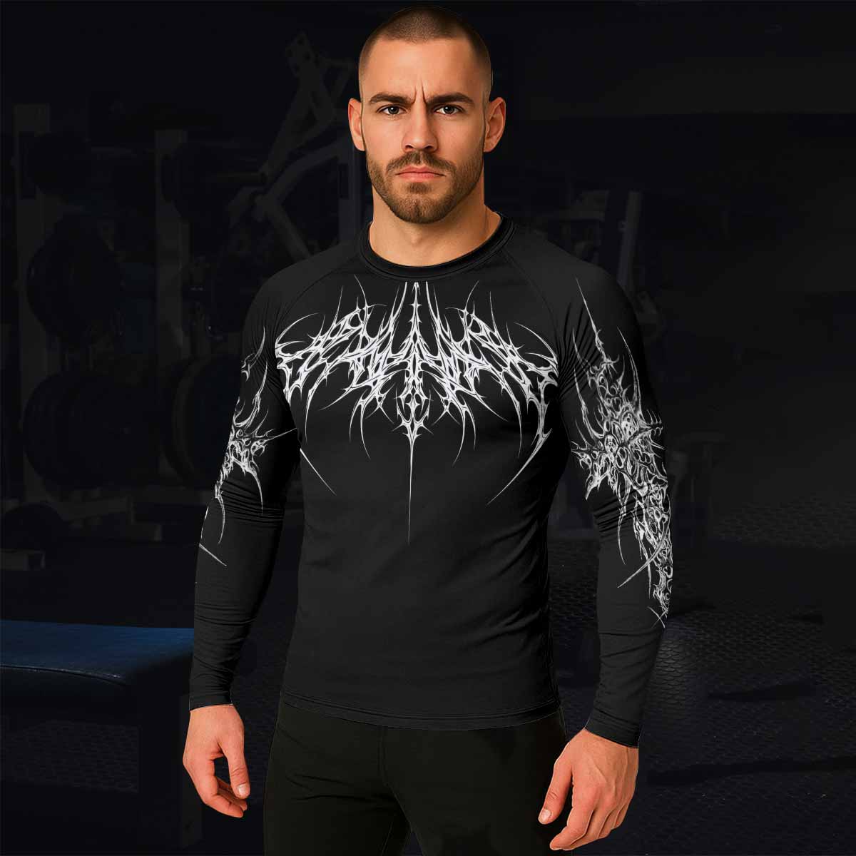 Void Sigil Men's Rash Guard Long Sleeve - lifestyle view