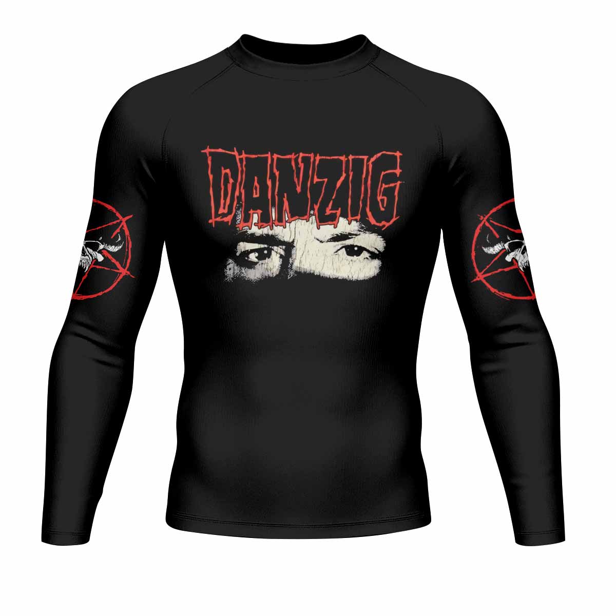 Danzig Deth Red Sabaoth Men's Rash Guard Long Sleeve - front view mockup