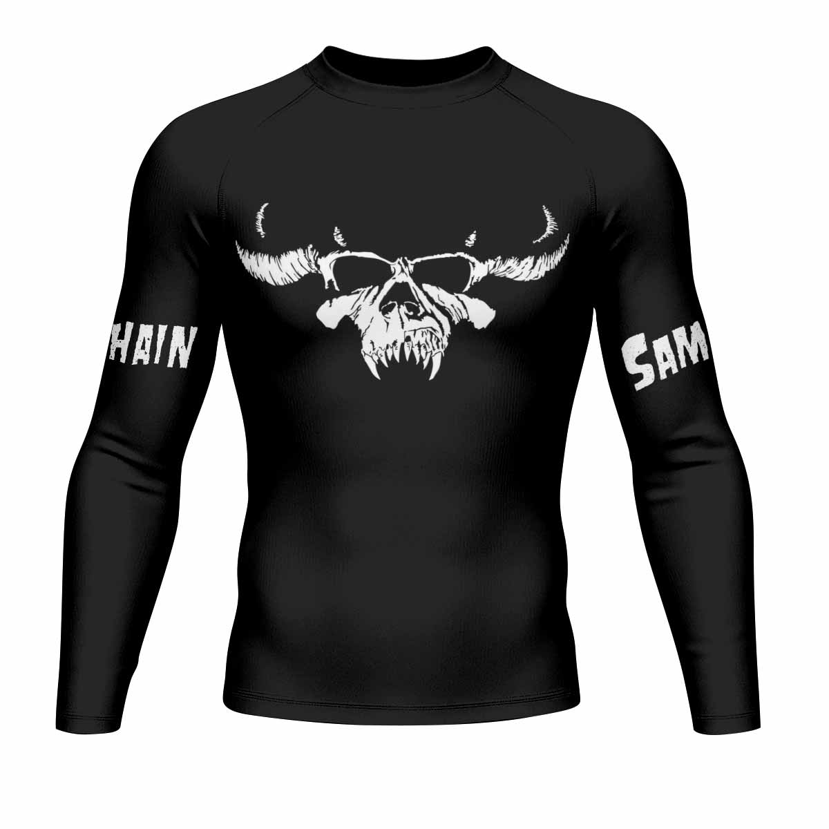 Samhain Horror Punk Men's Rash Guard Long Sleeve - front view mockup