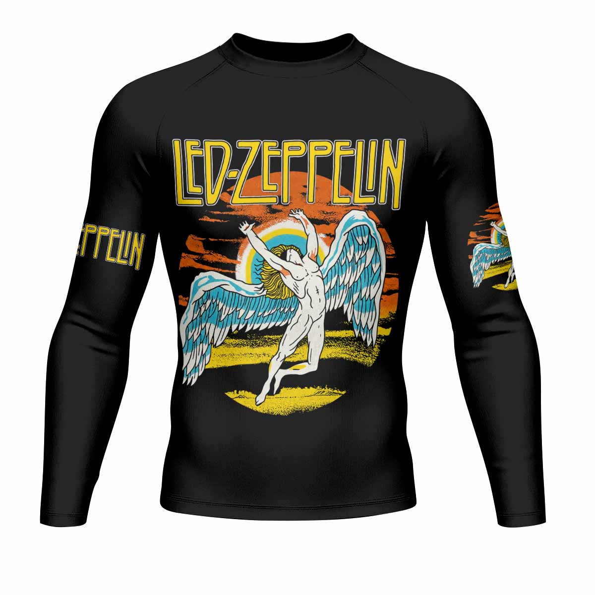 Led Zeppelin North American Tour 1975 Men's Rash Guard Long Sleeve - front view mockup
