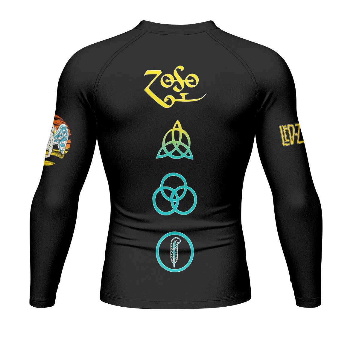 Led Zeppelin North American Tour 1975 Men's Rash Guard Long Sleeve - back view mockup
