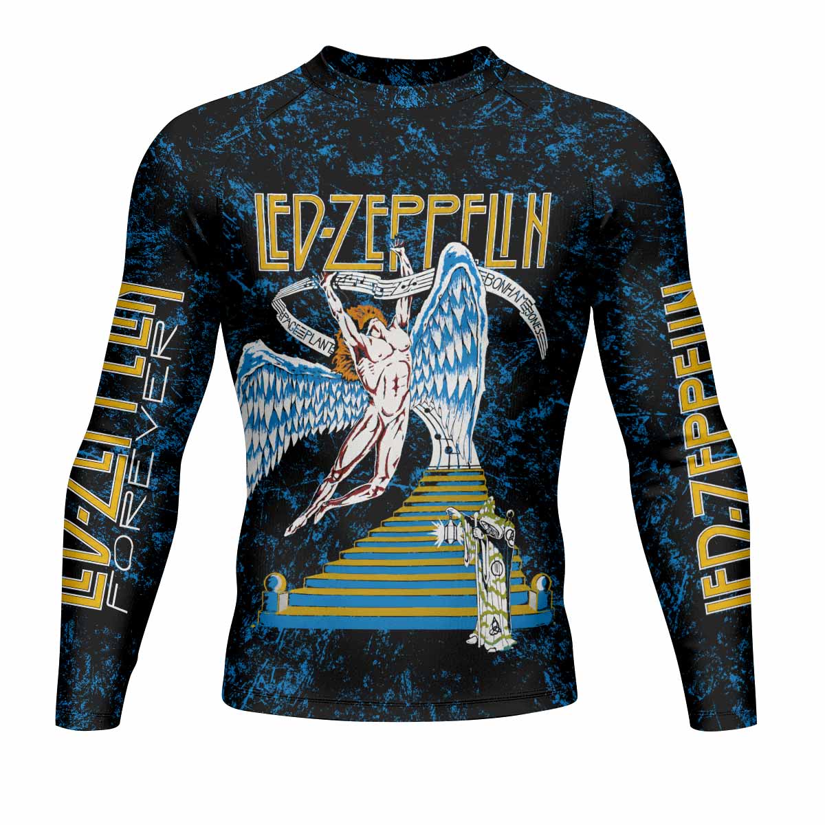 Led Zeppelin Swan Song Men's Rash Guard Long Sleeve - front view mockup