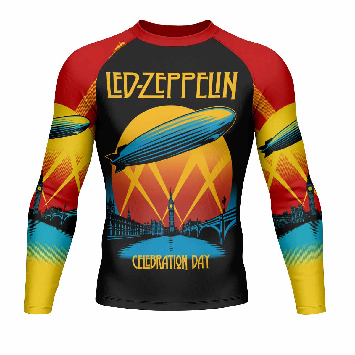 Led Zeppelin Celebration Day Men's Rash Guard Long Sleeve - front view mockup