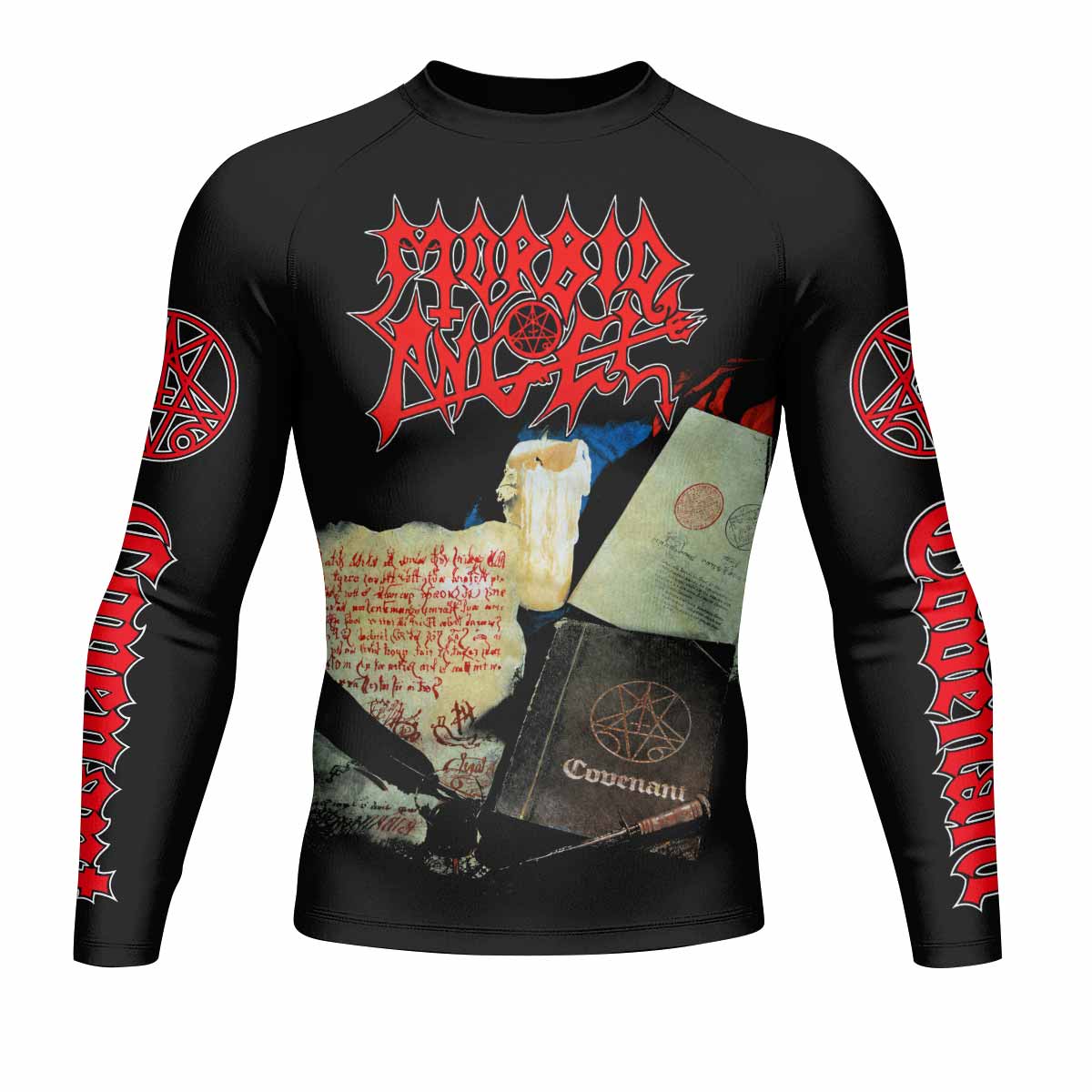 Morbid Angel Covenant Men's Rash Guard Long Sleeve - front view mockup